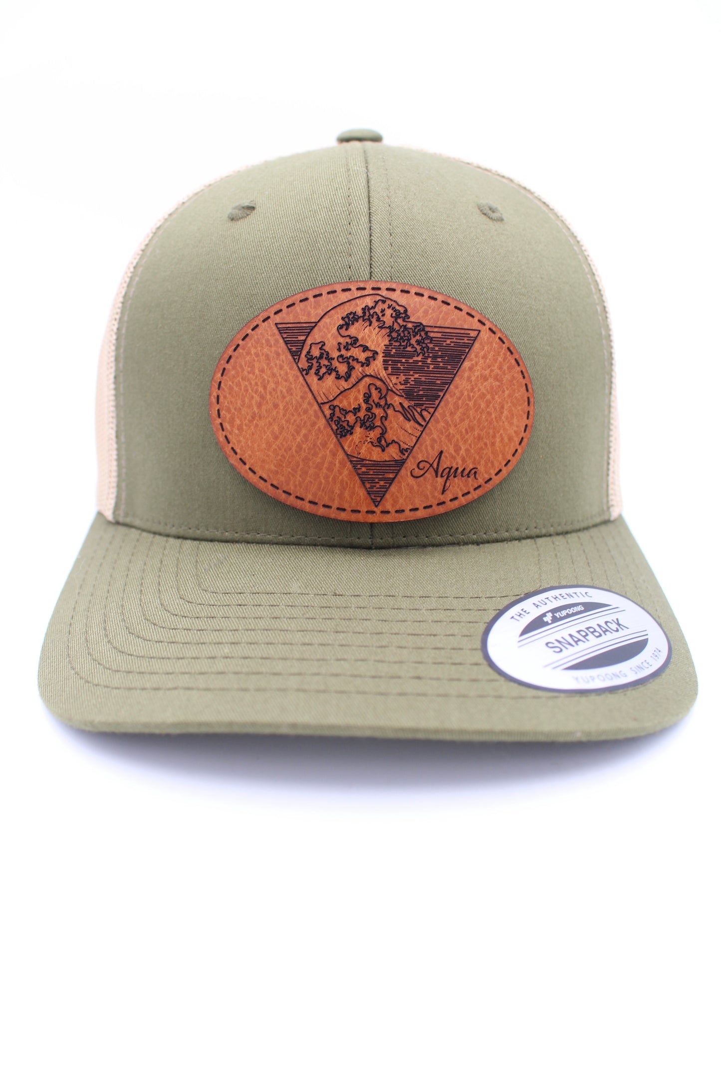 Water Symbol Leather Patch Hat | Four Elements Trucker Hat | Alchemy Trucker Hat