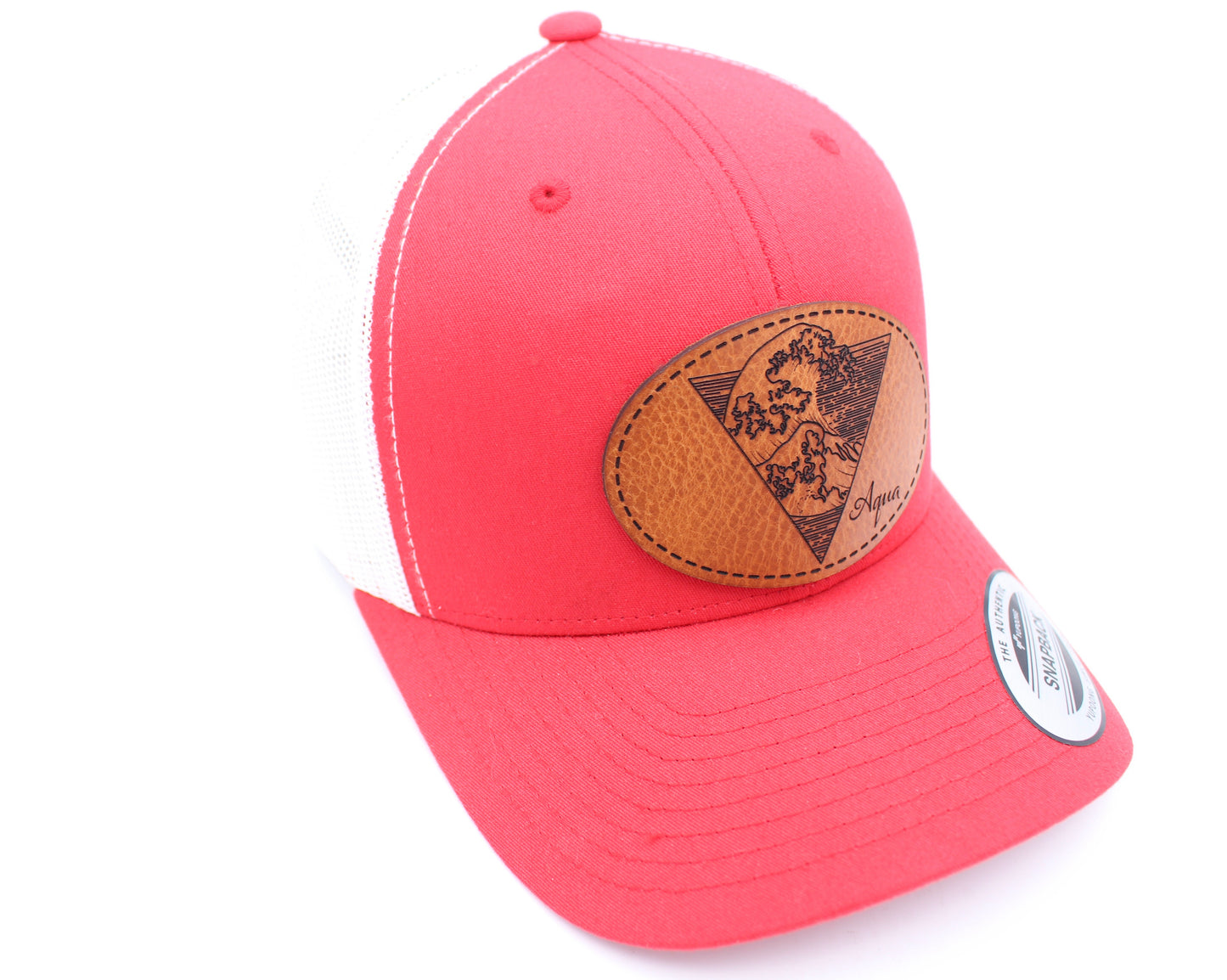 Water Symbol Leather Patch Hat | Four Elements Trucker Hat | Alchemy Trucker Hat