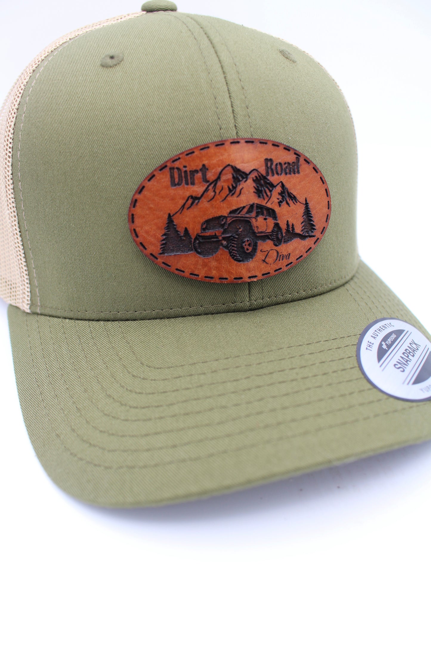 Off Road Leather Hat Patch |  Off Road Trucker Hat | Outdoors Life Hat