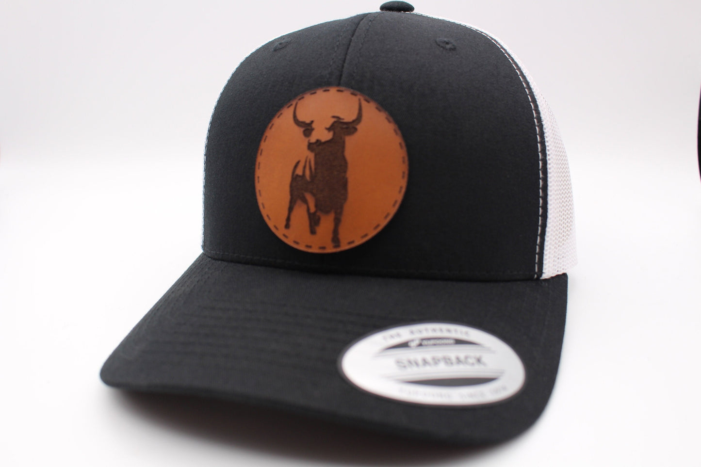 Bull Leather Patch Trucker Hat | Snapback Trucker Hat