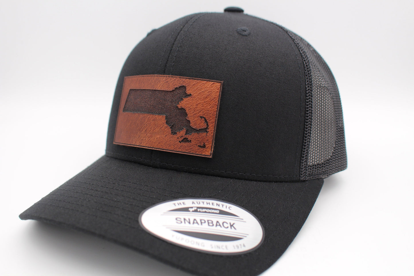MASSACHUSETTS Leather Patch Hat