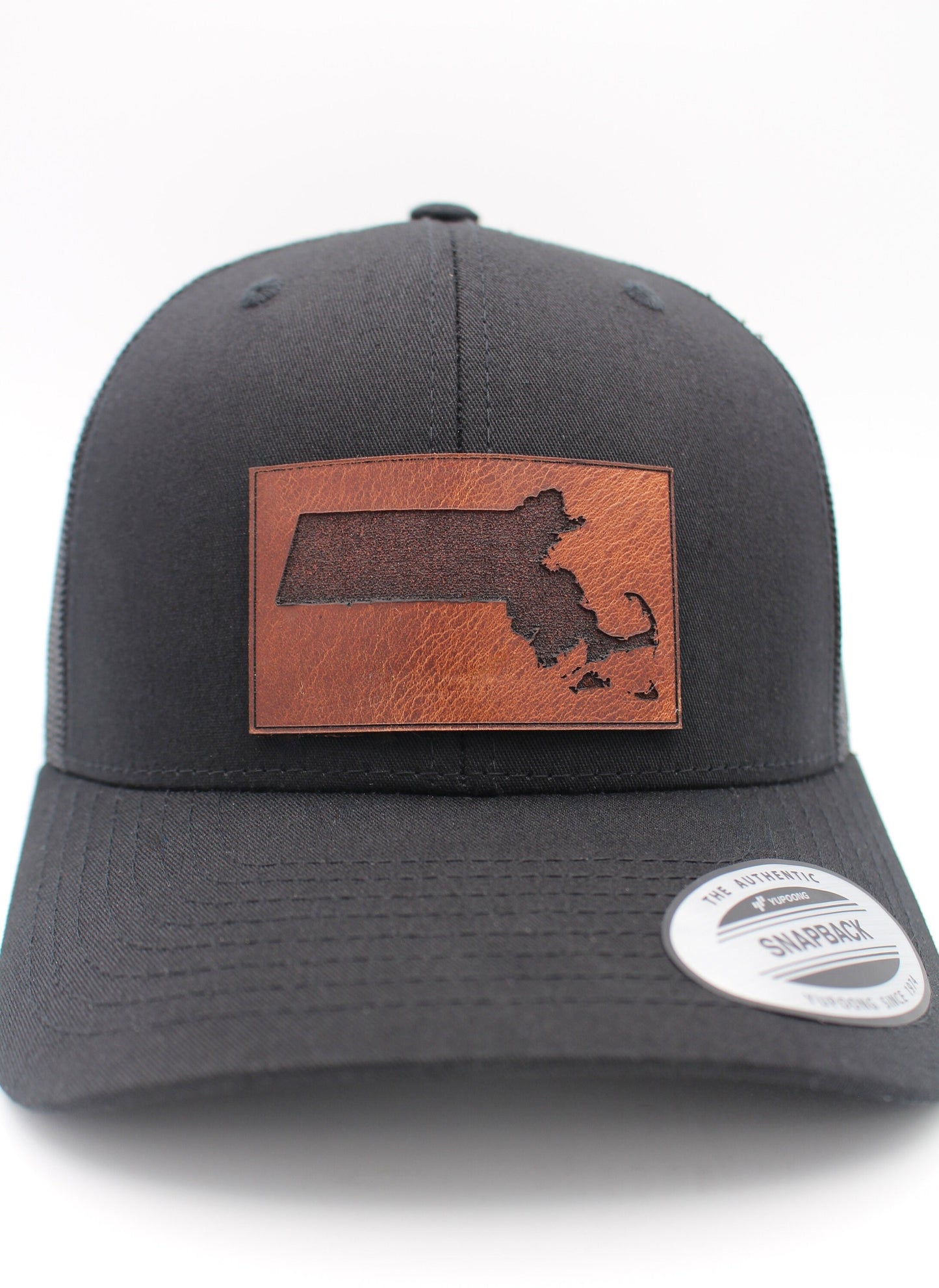 MASSACHUSETTS Leather Patch Hat