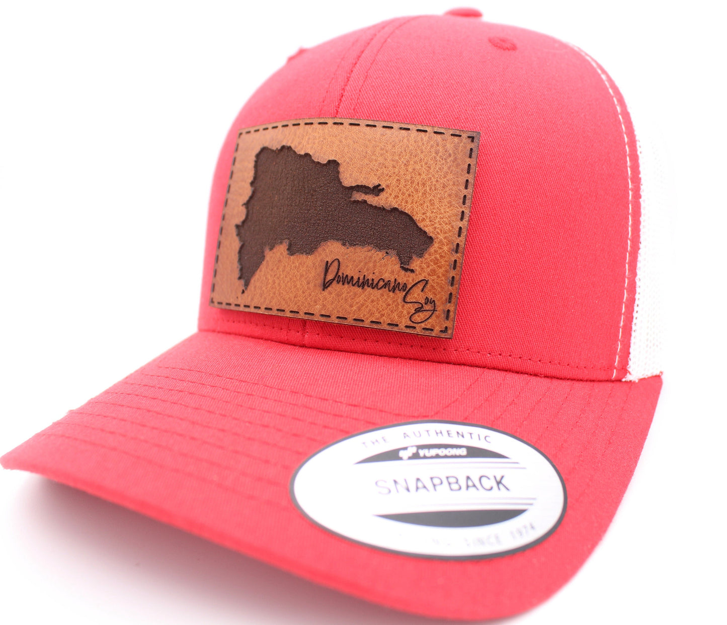 Dominicano Soy Leather Patch Hat | Dominican Republic Trucker Hat