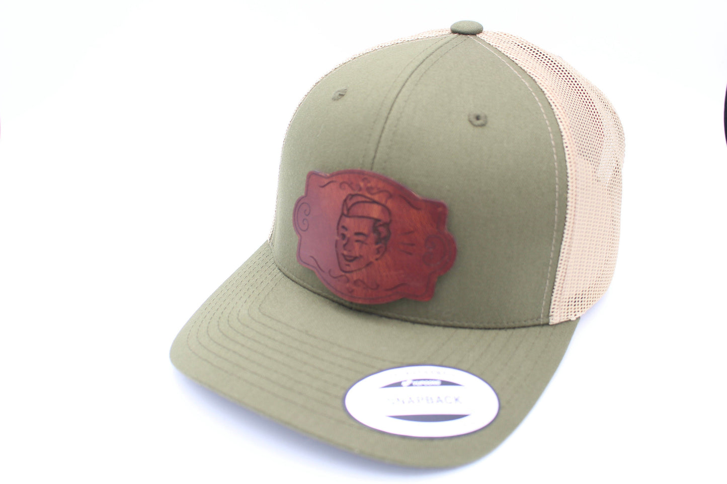 Retro Winking Boy Leather Patch Hat