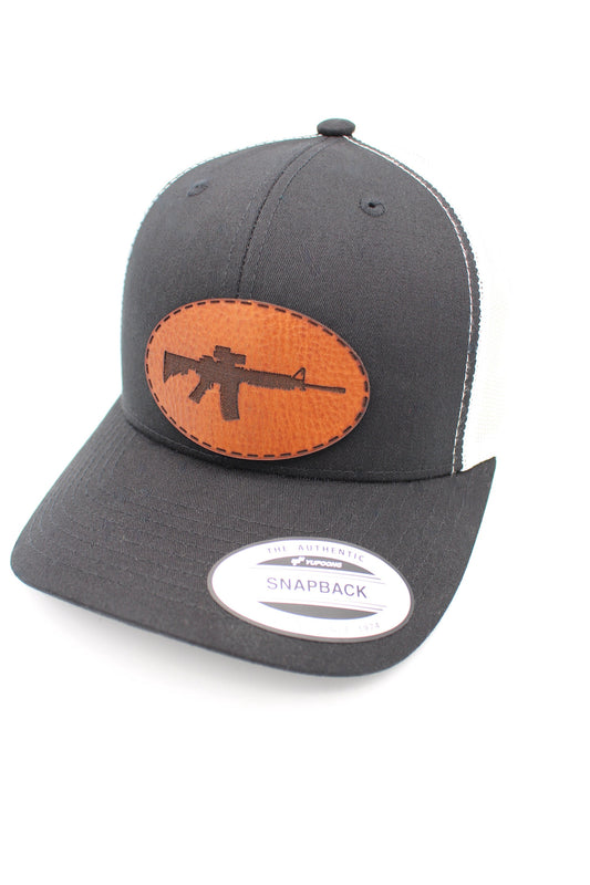 M4 Rifle Logo Hat | Military Rifle Logo Trucker Hat | USA Trucker Hat